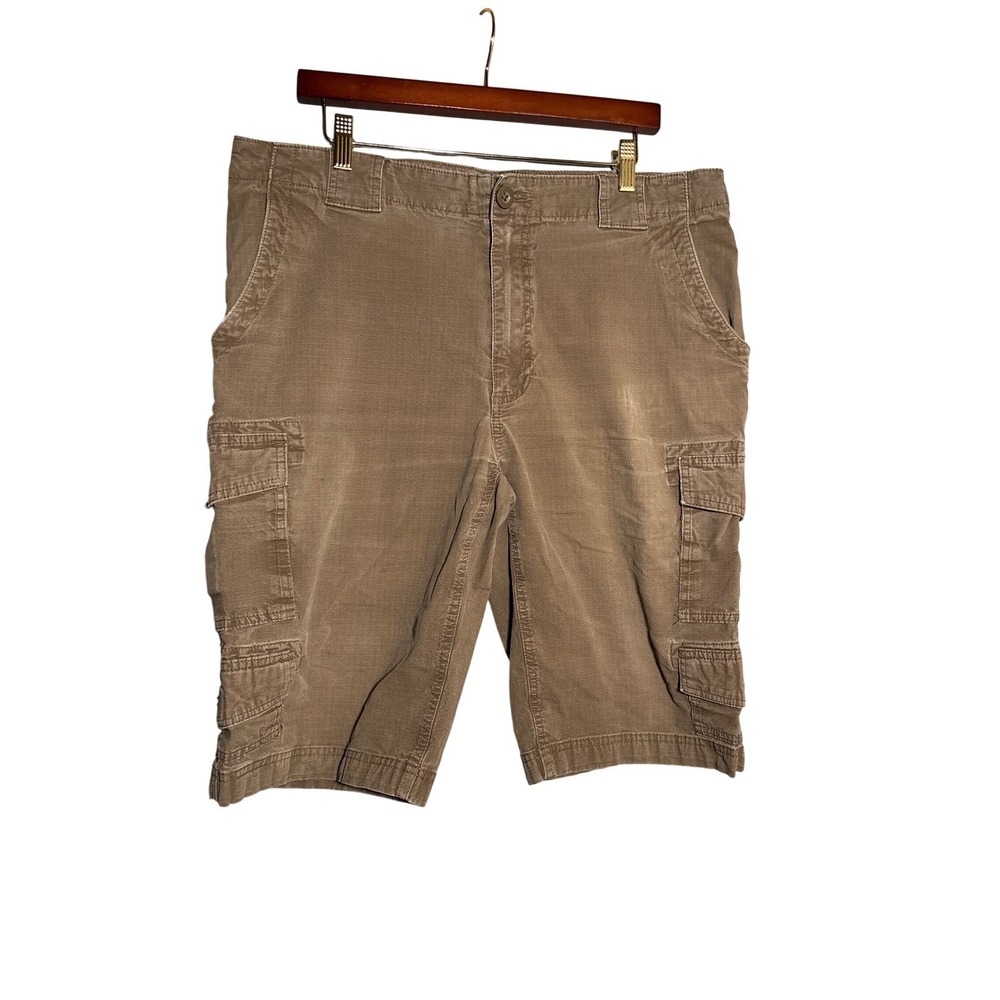 Roundtree & Yorke Casuals Mens 38 Brown Ripstop Cargo Shorts Stretch Utility